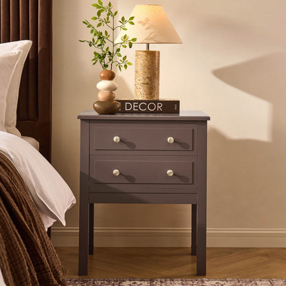 Carolina 2 Drawer Bedside Table - Mocha - DUSK