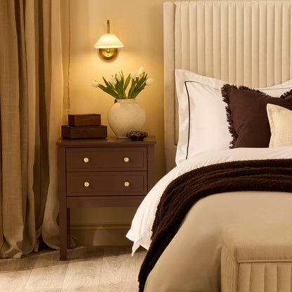 Carolina 2 Drawer Bedside Table - Mocha - DUSK