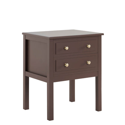 Carolina 2 Drawer Bedside Table - Mocha - DUSK