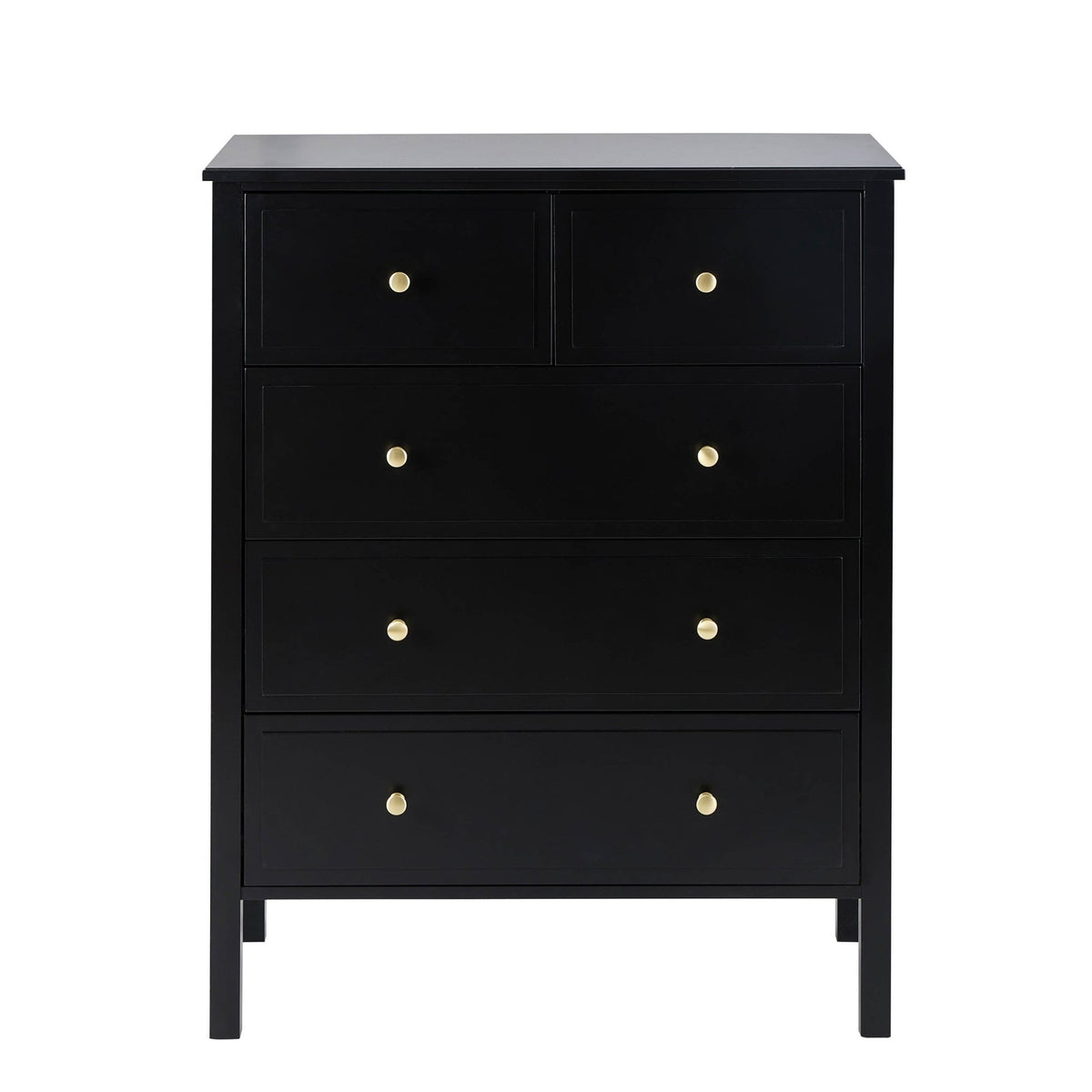 Carolina 5 Drawer Chest - Black - DUSK