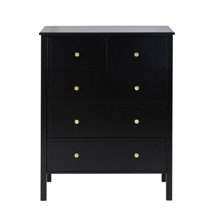 Carolina 5 Drawer Chest - Black - DUSK