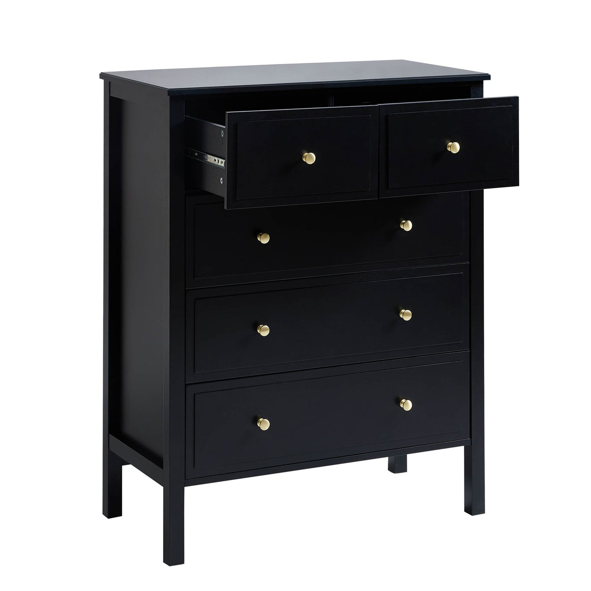 Carolina 5 Drawer Chest - Black - DUSK