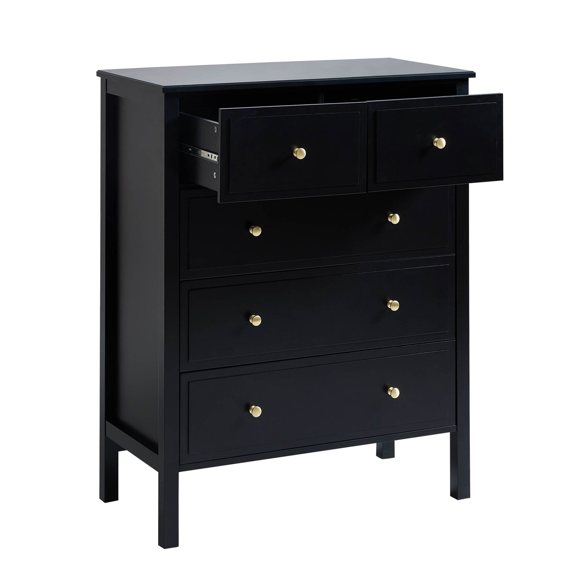 Carolina 5 Drawer Chest - Black - DUSK