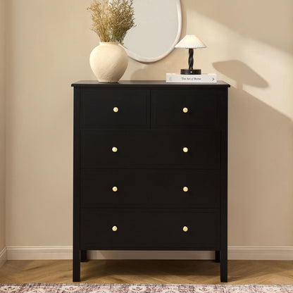 Carolina 5 Drawer Chest - Black - DUSK