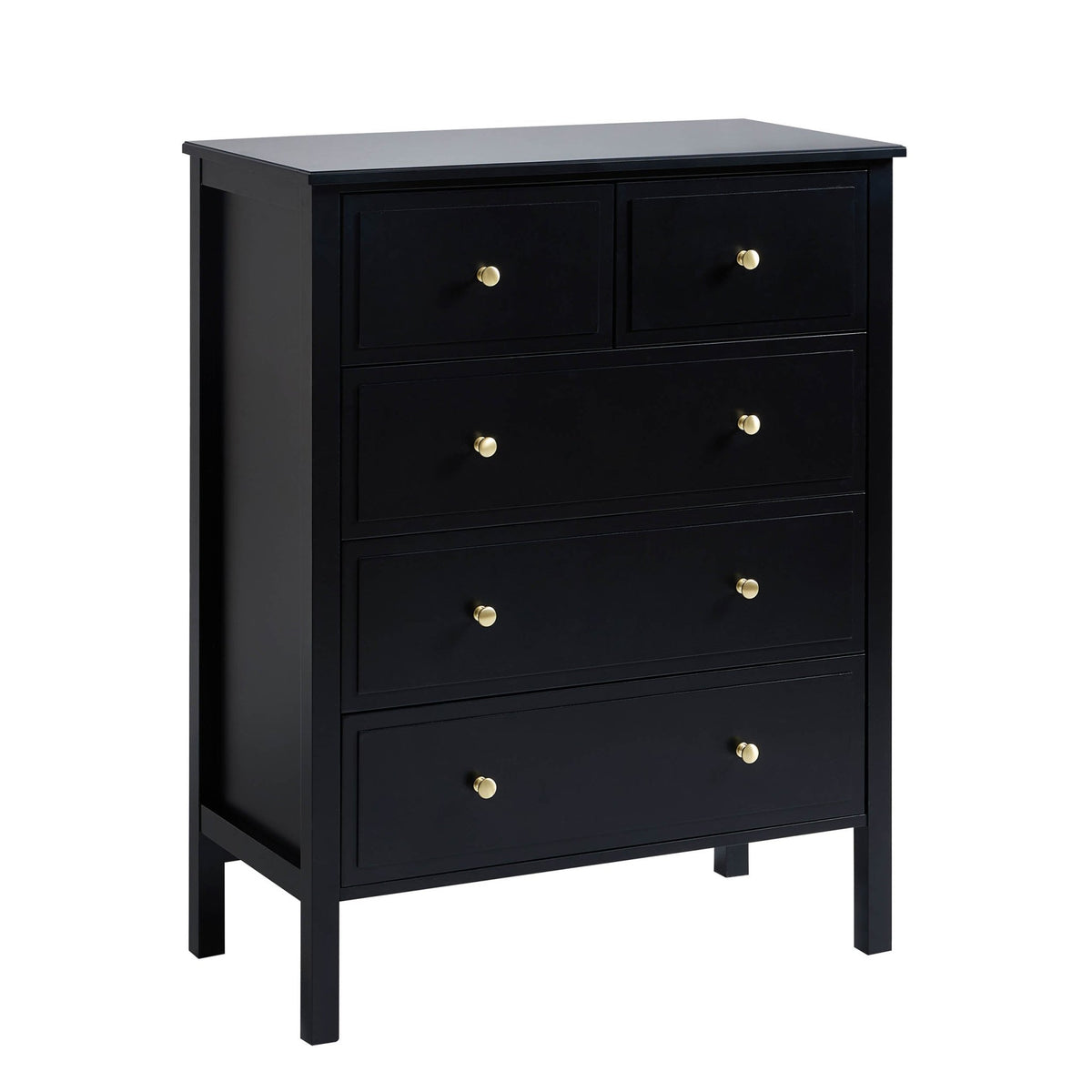 Carolina 5 Drawer Chest - Black - DUSK