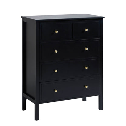 Carolina 5 Drawer Chest - Black - DUSK