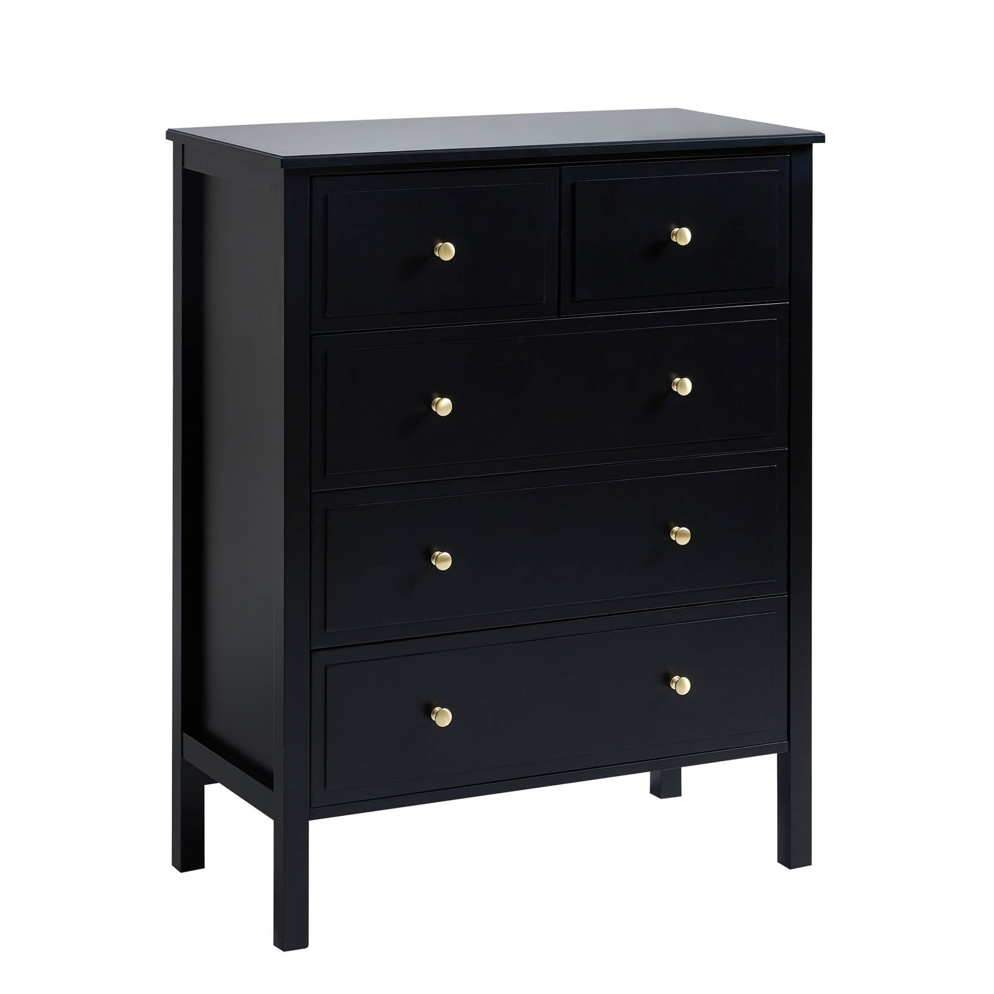Carolina 5 Drawer Chest - Black - DUSK