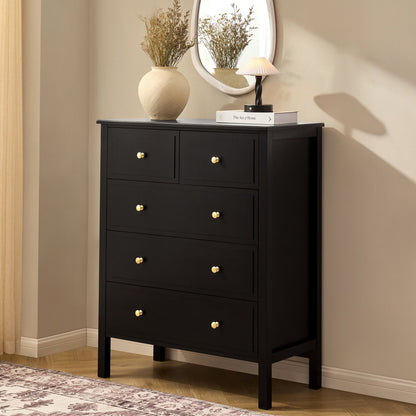 Carolina 5 Drawer Chest - Black - DUSK