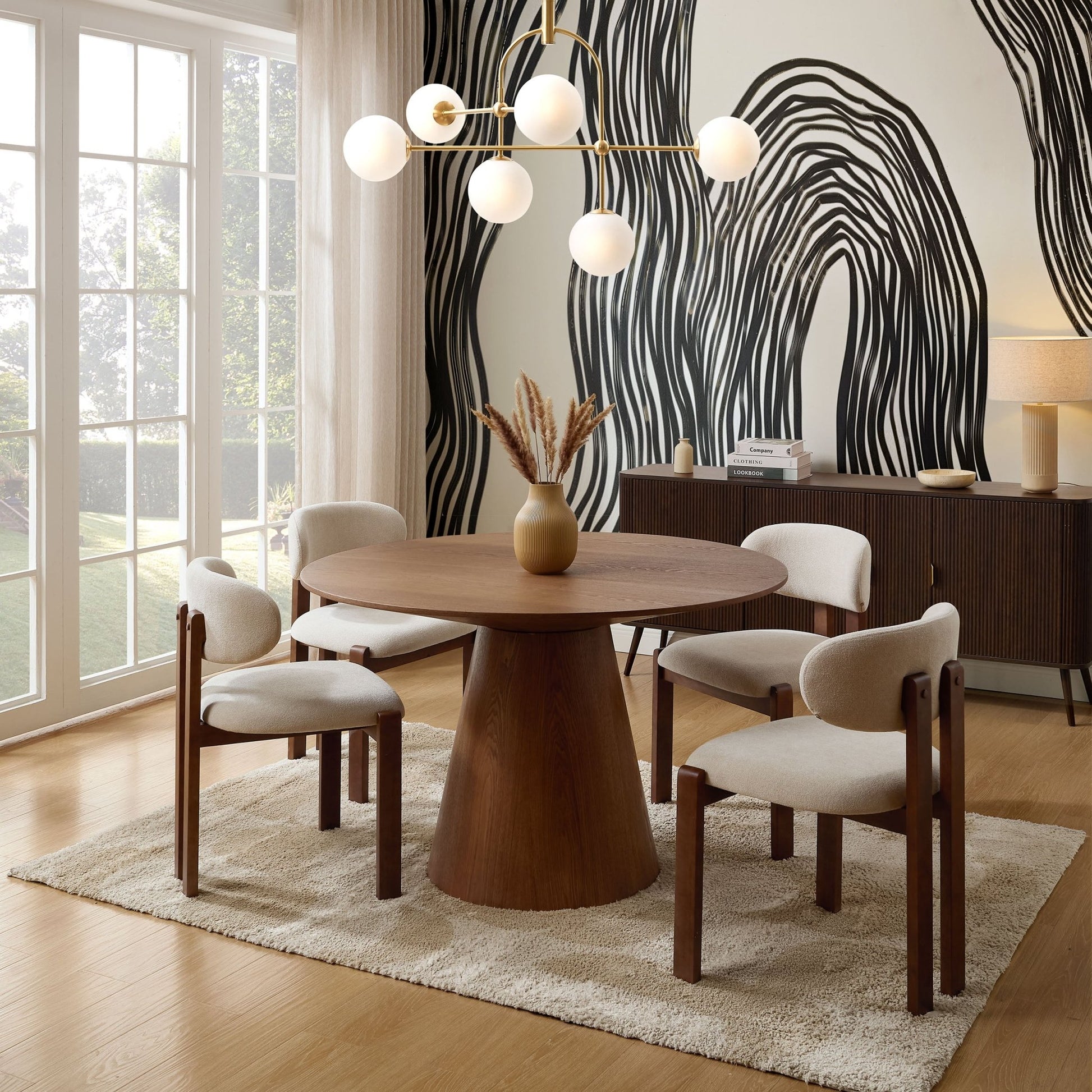 Cassie 4 - 6 Seater Dining Table - Mid Wood - DUSK