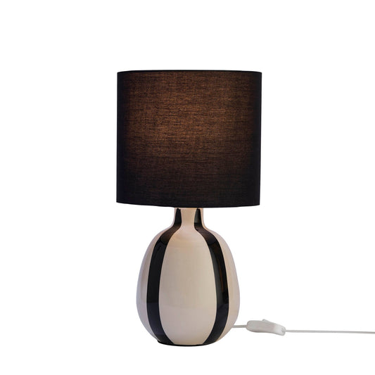 Cassie Striped Table Lamp - Cream/Black - DUSK