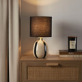 Cassie Striped Table Lamp - Cream/Black - DUSK