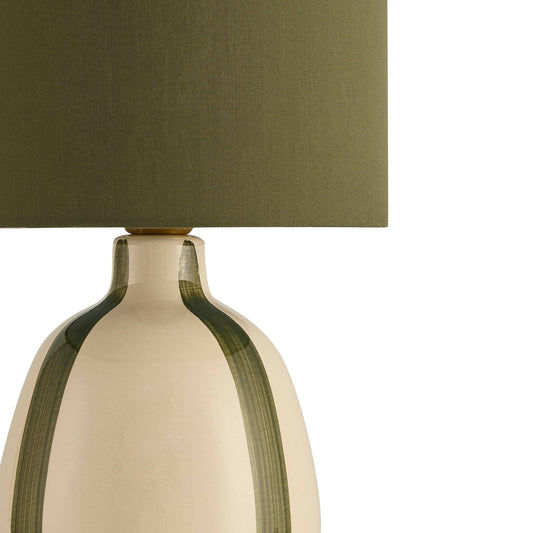 Cassie Striped Table Lamp - Cream/Green - DUSK