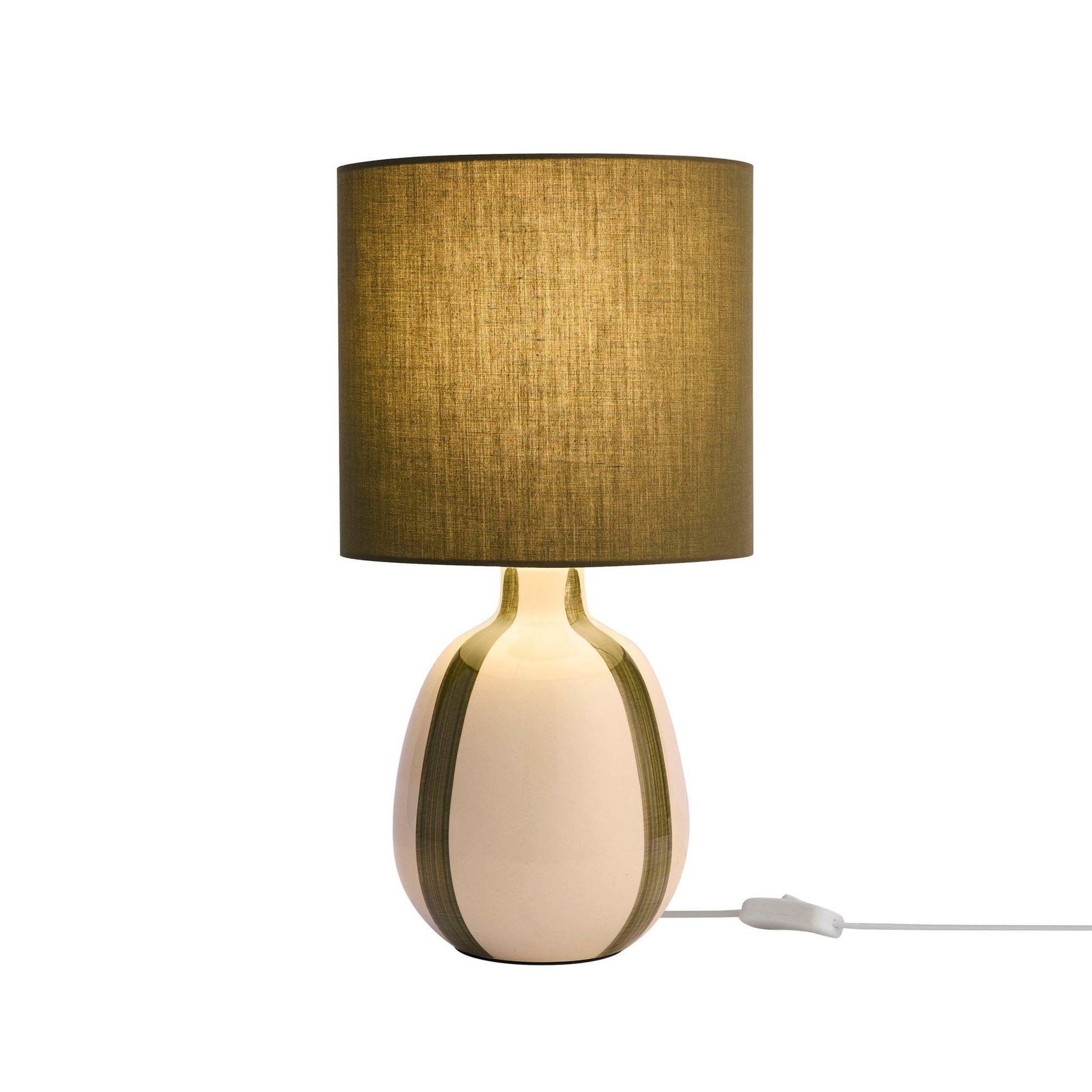 Cassie Striped Table Lamp - Cream/Green - DUSK