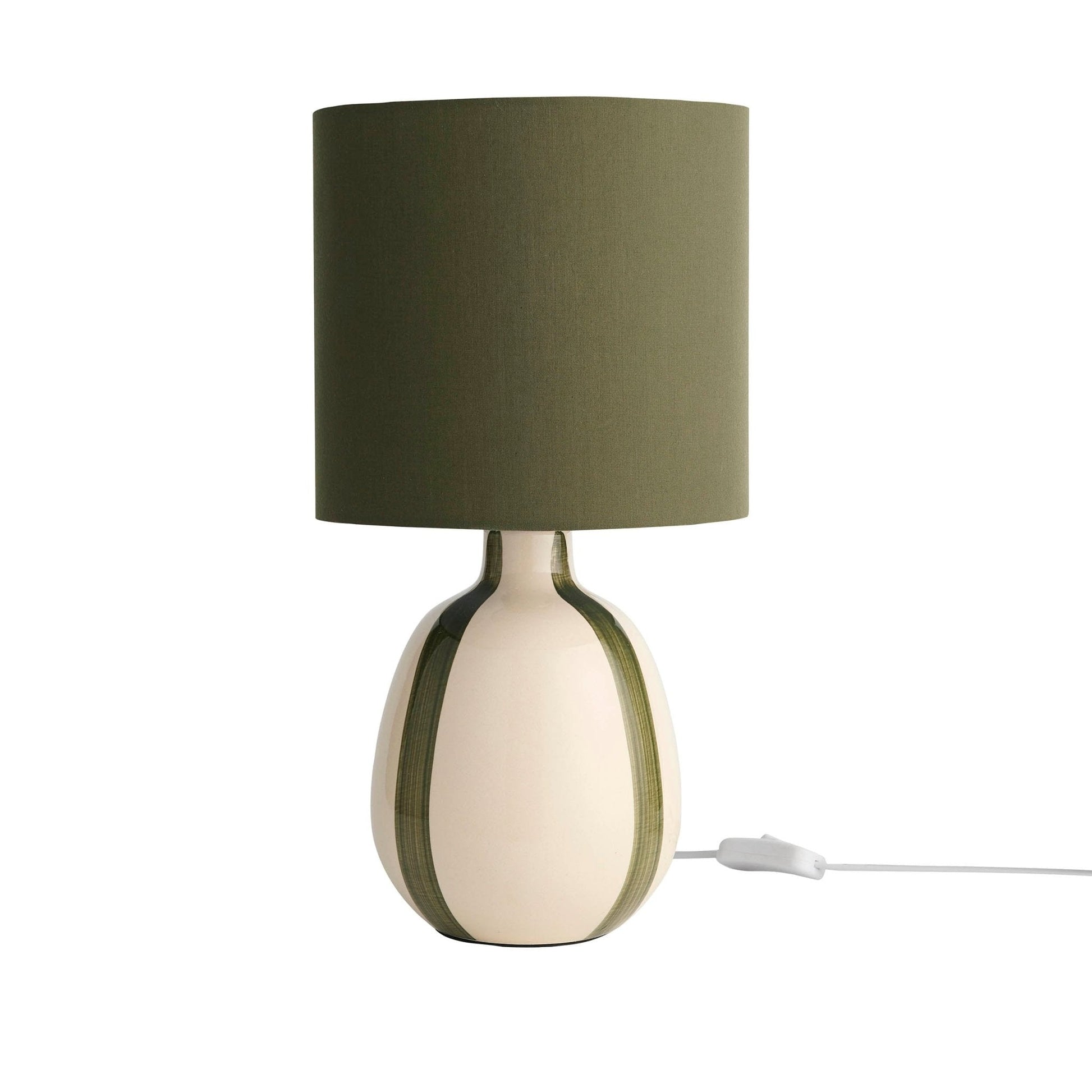 Cassie Striped Table Lamp - Cream/Green - DUSK