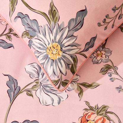 Celeste 300 Thread Count 100% Cotton Floral Duvet Cover & Pillowcase Set - Pink - DUSK