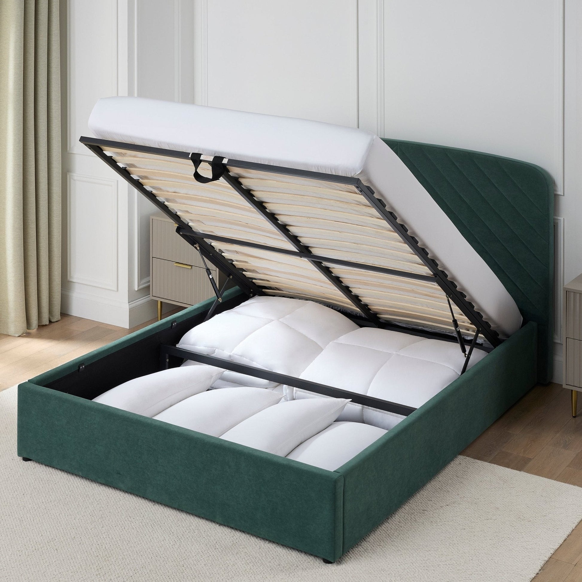 Charleston Ottoman Storage Bed - Green - DUSK