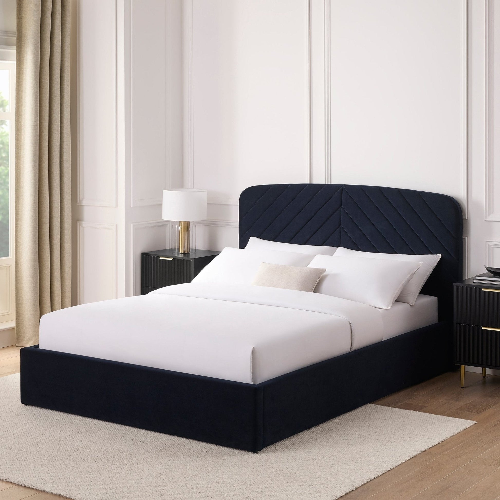 Charleston Ottoman Storage Bed - Navy - DUSK