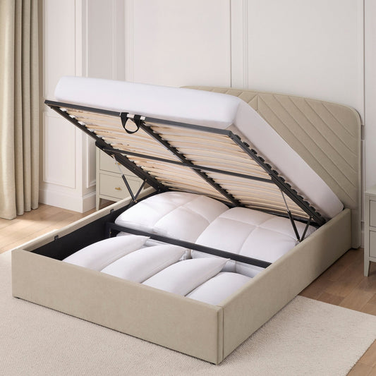 Charleston Ottoman Storage Bed - Stone - DUSK