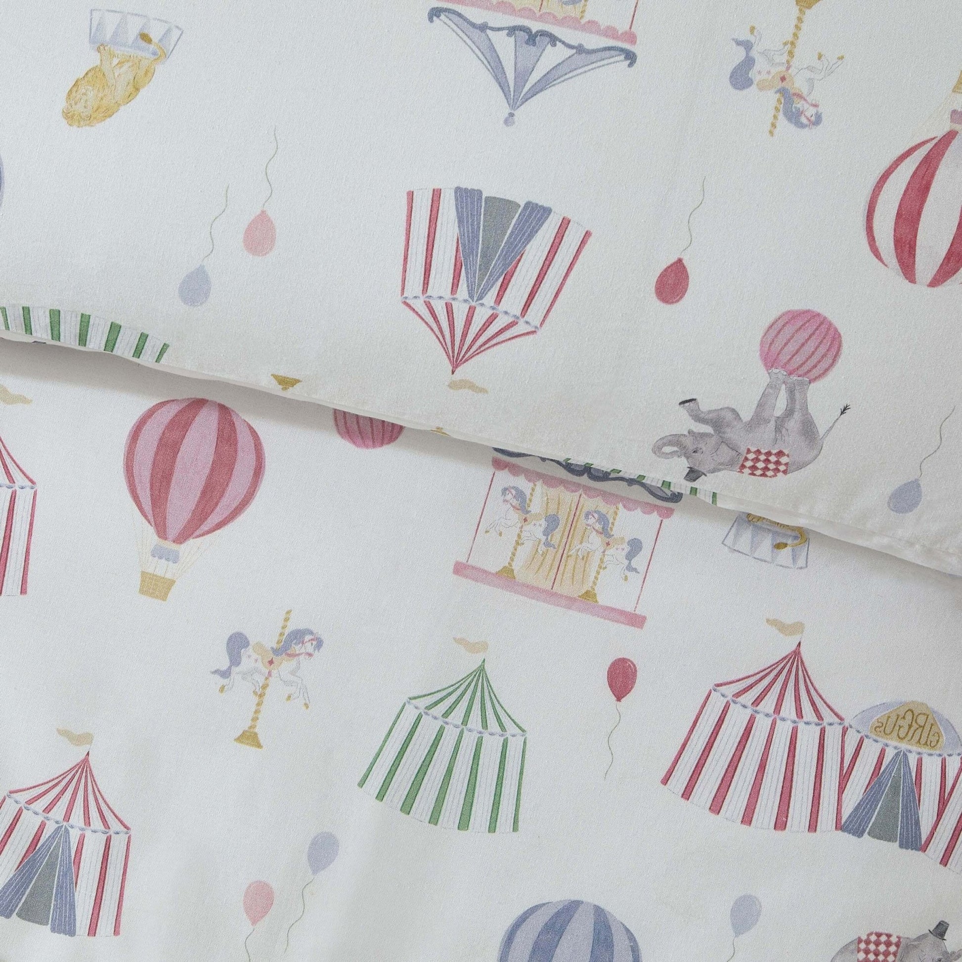 Charlie 100% Cotton Circus Print Duvet Cover Set - DUSK