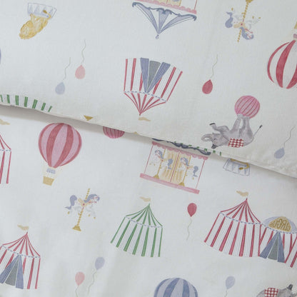 Charlie 100% Cotton Circus Print Duvet Cover Set - DUSK