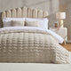 Charlotte Geometric Embroidered Bedspread 2.5m x 2.6m - Natural - DUSK