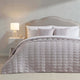 Charlotte Geometric Embroidered Bedspread 2.5m x 2.6m - Pebble Grey - DUSK