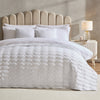 Charlotte Geometric Embroidered Bedspread 2.5m x 2.6m - White - DUSK