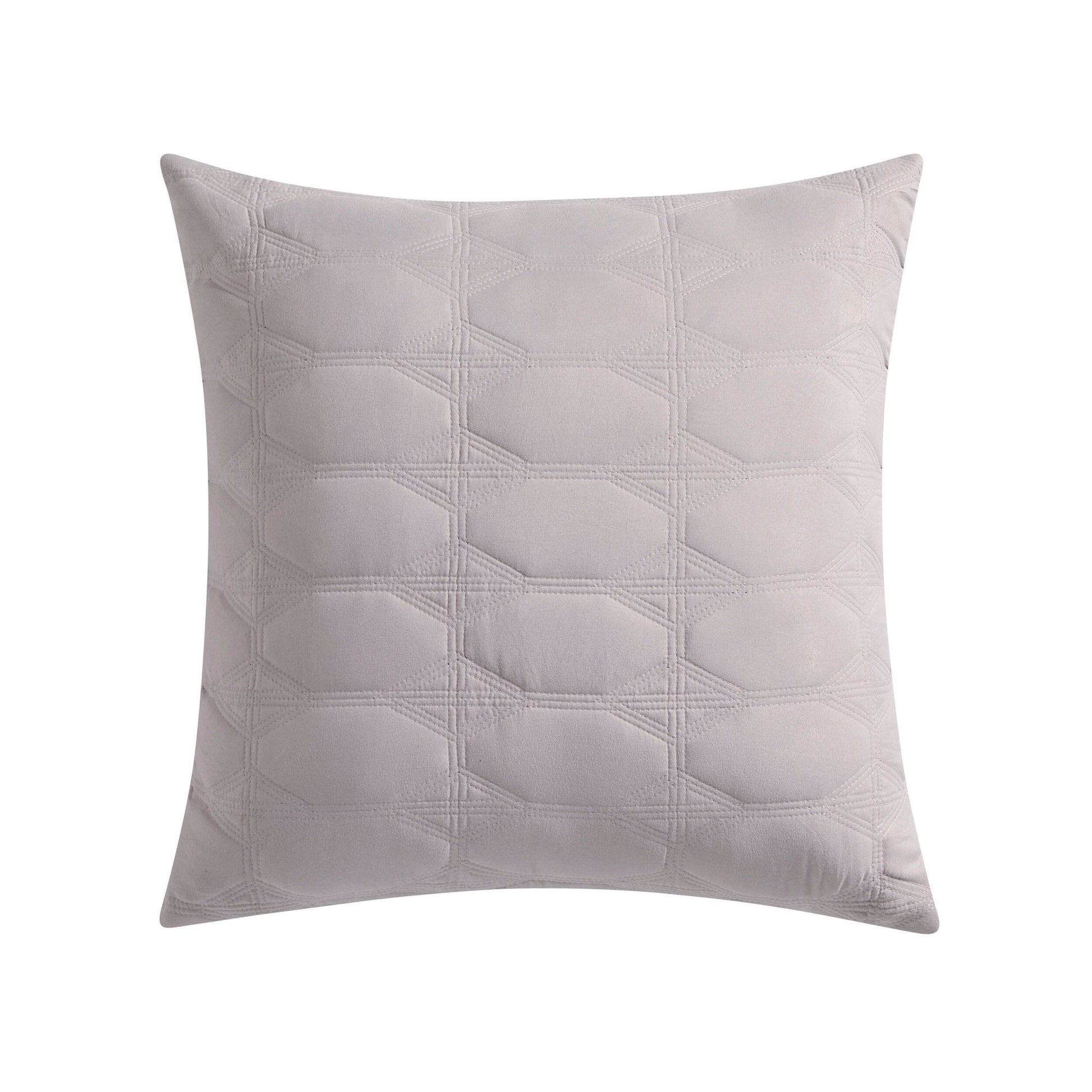 Charlotte Geometric Embroidered Cushion Cover - Pebble Grey - DUSK