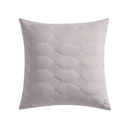 Charlotte Geometric Embroidered Cushion Cover - Pebble Grey - DUSK