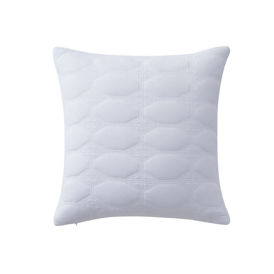 Charlotte Geometric Embroidered Cushion Cover - White - DUSK