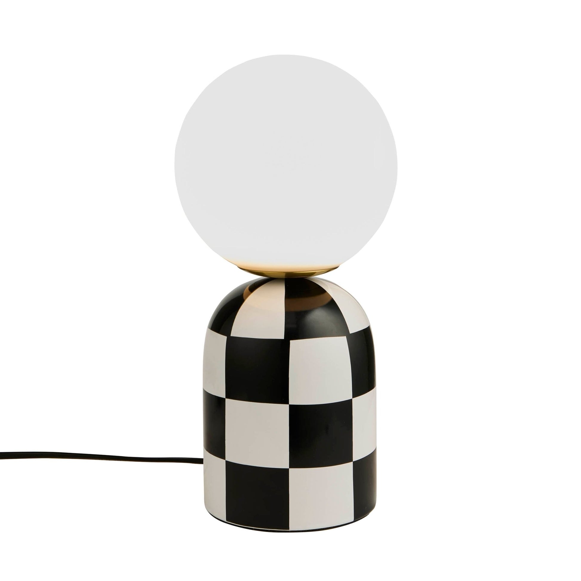 Checkerboard Cement Table Lamp - Black - DUSK