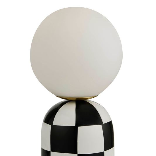 Checkerboard Cement Table Lamp - Black - DUSK