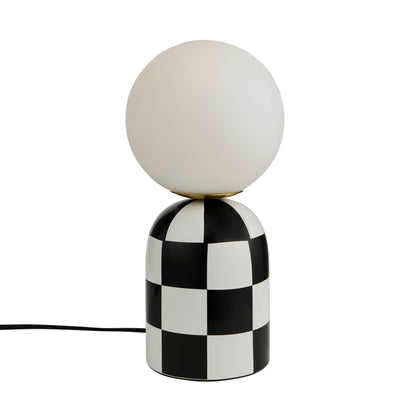 Checkerboard Cement Table Lamp - Black - DUSK