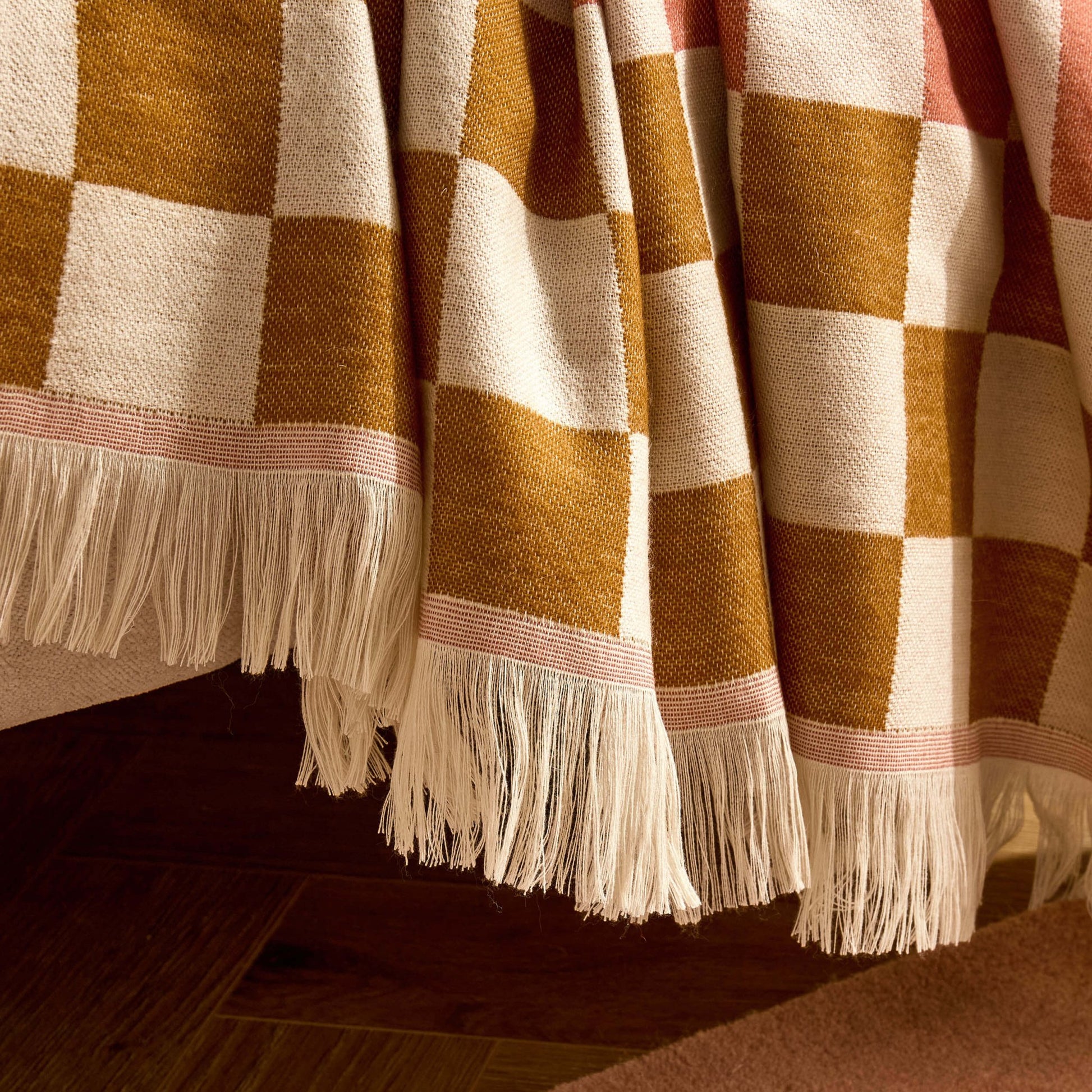 Checkerboard Sofa Throw - Pink/ Yellow - DUSK