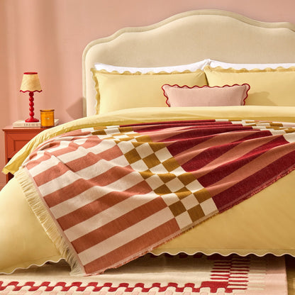 Checkerboard Throw - Pink/ Yellow - DUSK