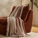 Chenille Stripe Tassel Herringbone Sofa Throw - Rust/Cream - DUSK