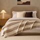 Chenille Stripe Tassel Herringbone Throw - Oatmeal/White - DUSK