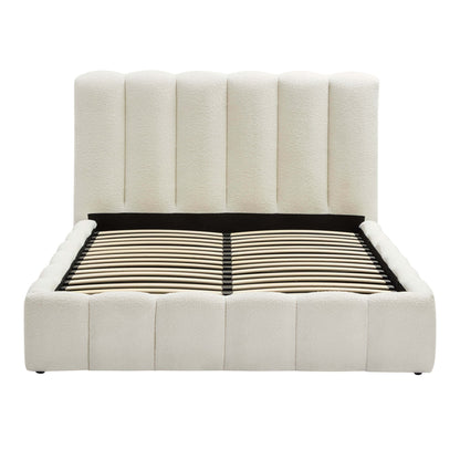 Cheshire Boucle Ottoman Storage Bed - Off White - DUSK