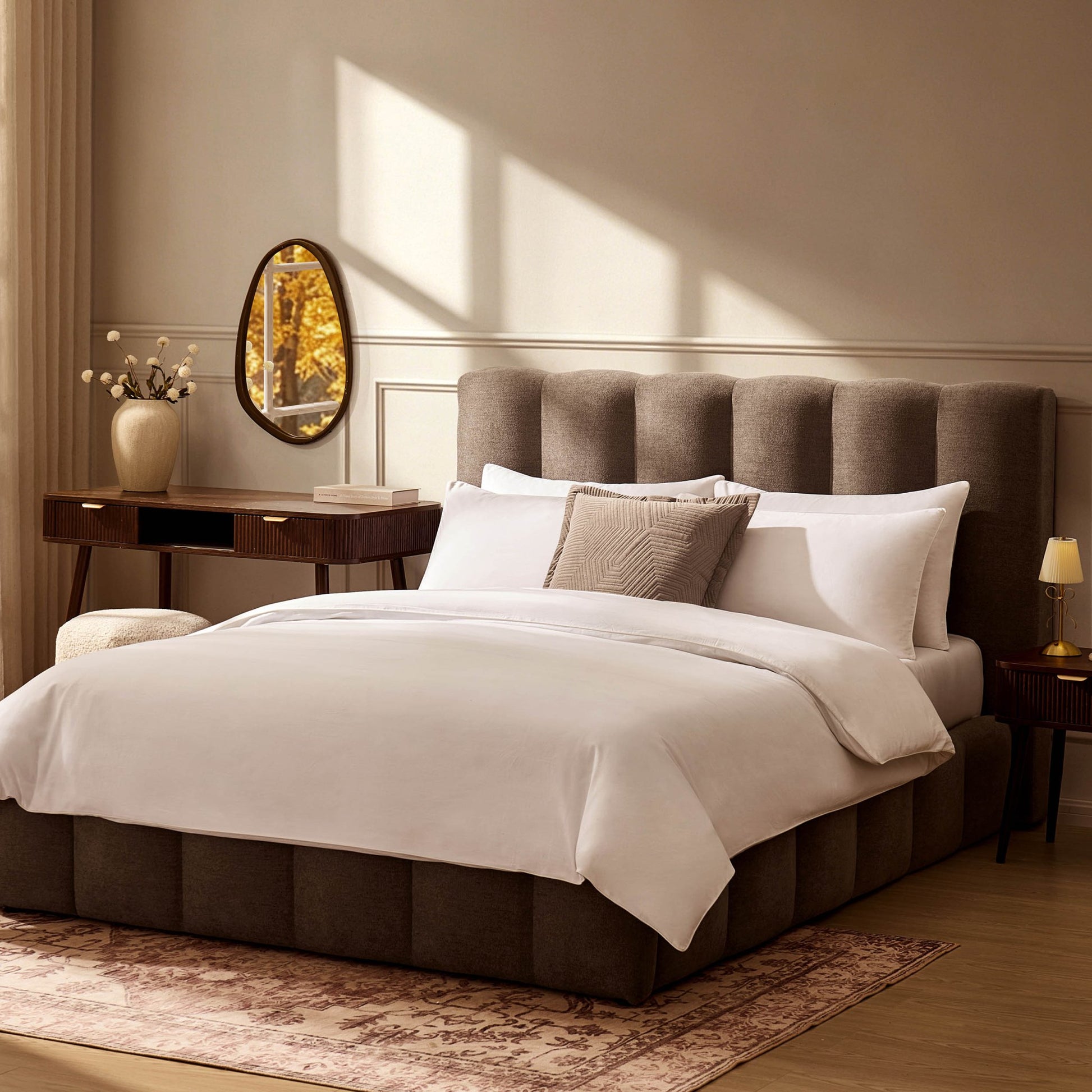 Cheshire Ottoman Storage Bed - Chenille Mushroom - DUSK