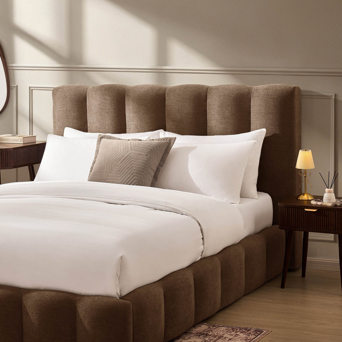 Cheshire Ottoman Storage Bed - Chenille Mushroom - DUSK