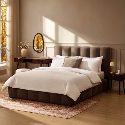 Cheshire Ottoman Storage Bed - Chenille Mushroom - DUSK