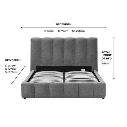 Cheshire Ottoman Storage Bed - Chenille Mushroom - DUSK