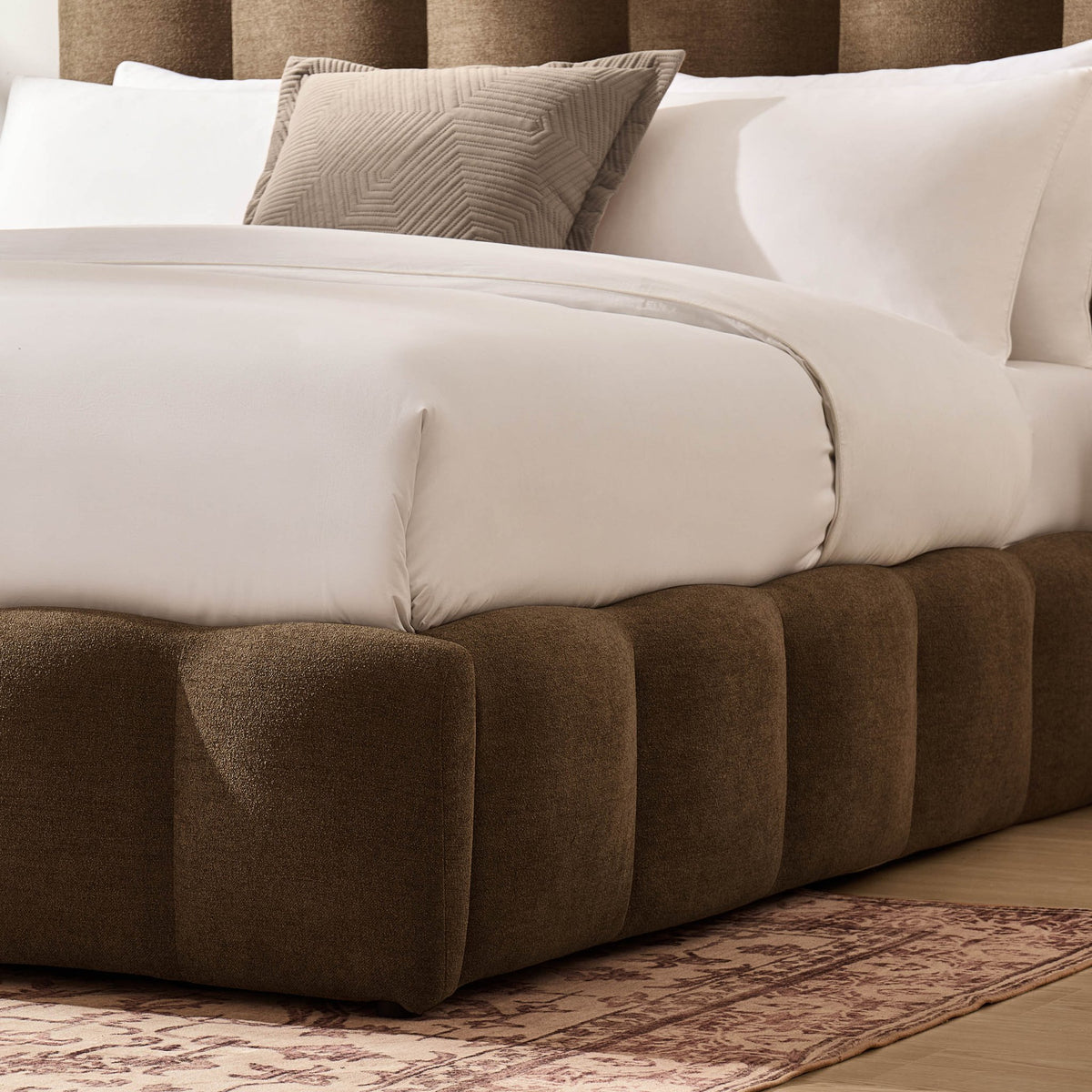 Cheshire Ottoman Storage Bed - Chenille Mushroom - DUSK