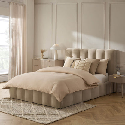 Cheshire Ottoman Storage Bed - Chenille Oatmeal - DUSK