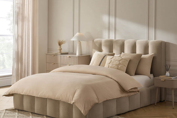Cheshire Ottoman Storage Bed - Chenille Oatmeal - DUSK