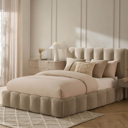 Cheshire Ottoman Storage Bed - Chenille Oatmeal - DUSK