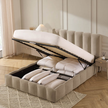 Cheshire Ottoman Storage Bed - Chenille Oatmeal - DUSK