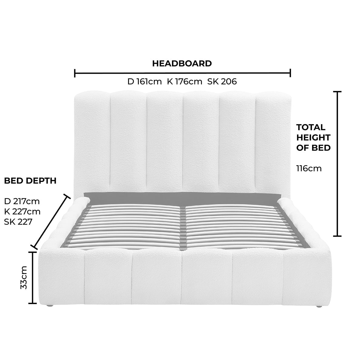 Cheshire Ottoman Storage Bed - Light Grey - DUSK