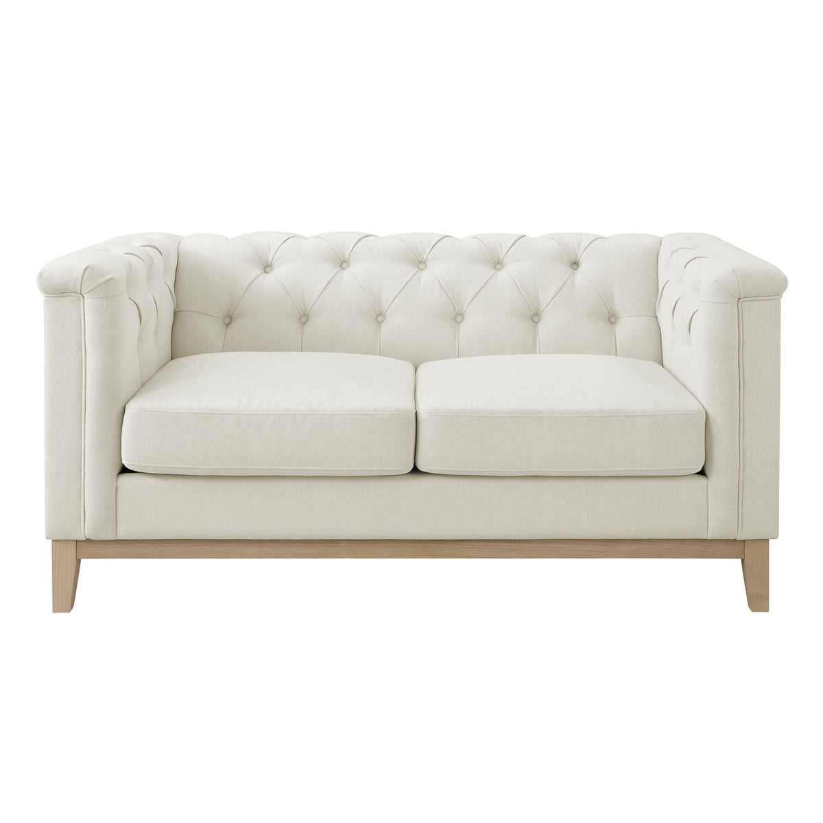 Chesterfield 2 Seater Sofa - Cream Linen - DUSK