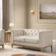 Chesterfield 2 Seater Sofa - Cream Linen - DUSK